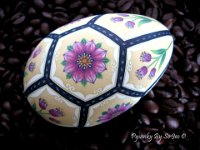 Victorian Garden Ukrainian Easter Egg Pysanky By So Jeo : pysanky pysanka ukrainian easter egg batik art sojeo florals flowers birds stars trees vines blooms buds bluebird owl art sojeo so jeo eggshell egg shell blown decoration ivy garden rainbow rosie posy nightshad victorian trees etched brown chicken eggs turkey